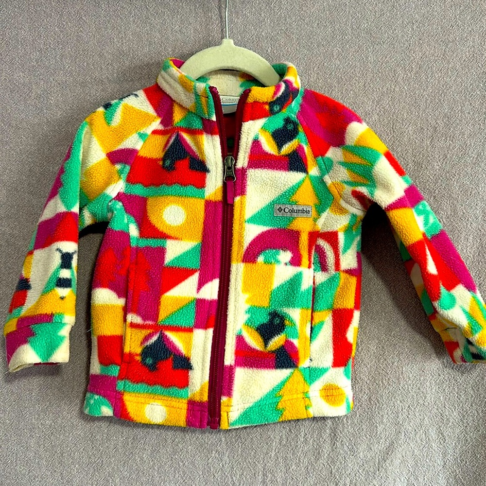 Multicolor Columbia fleece zip up Jacket 12-18mo